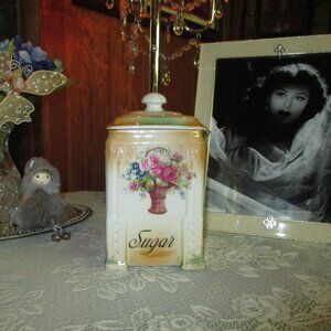 Lusterware Porcelain Sugar Canister